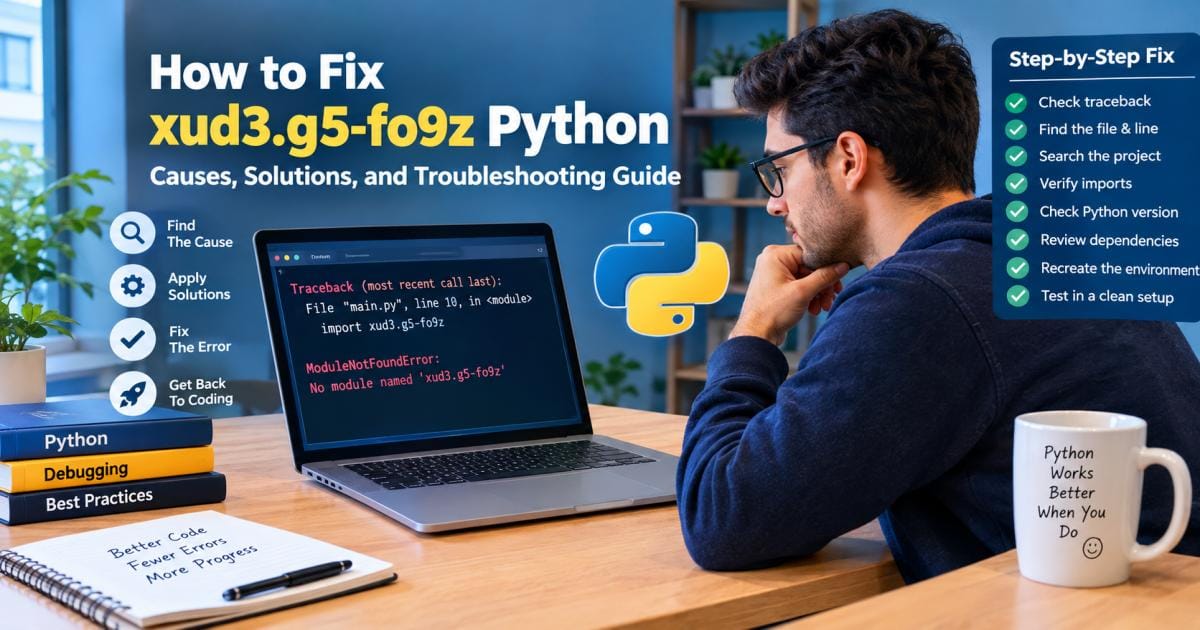 How to Fix xud3.g5-fo9z Python: Causes, Solutions, and Troubleshooting Guide